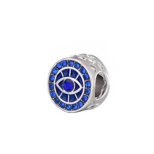 Legering Blauwe Strass Boze Oog Kraal Charm Voor DIY Armband Ketting Mysterieuze Emaille Sieraden Maken Voor Vrouwen