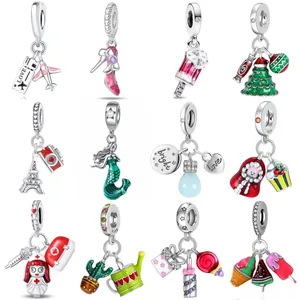 Alloy Charm Pendant DIY Jewelry Accessories Eiffel Tower Camera High Heel Mermaid Christmas For Bracelet Necklace Women Jewelry