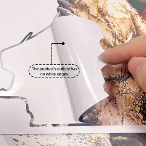 Macro detail showing high-quality vinyl wall decal with no white edges for seamless decor