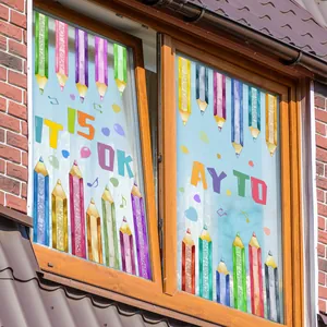 Stickers muraux crayons aquarelle avec citations motivantes pour chambre d'enfant