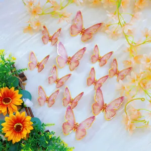 3D Schmetterling Wandtattoos DIY Heimdeko Goldprägung PVC Dekorative Aufkleber Für Hochzeit Geburtstag Party Wanddeko