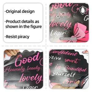 Waterproof cartoon wall sticker showing original design and double-sided pink positive text