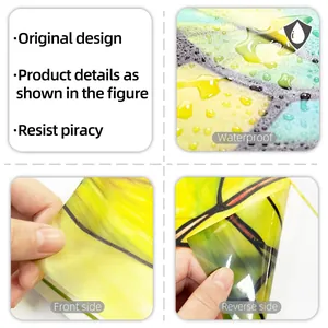 Film de fenêtre imperméable avec design floral et oiseaux vintage double face