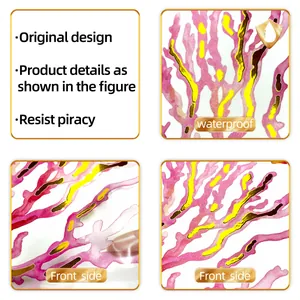 Waterproof cartoon mermaid coral wall sticker with gold foil for children rooms