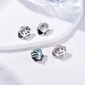 Mode Legering Zeeschelp Charms Voor DIY Sieraden Maken Met Gekleurde Zirkonia Strass Oceaan Stijl Kralen Voor Dames Armband