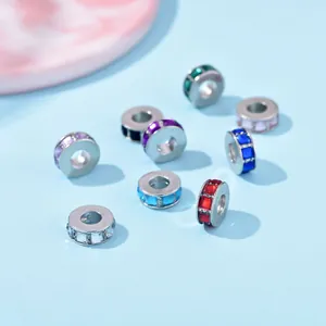 Colorful crystal rondelle spacer beads with large holes for DIY jewelry making