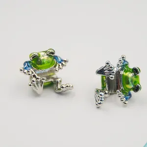 DIY Legierung Frosch Anhänger Grüne Emaille Perlen Für Die Schmuckherstellung Armband Zubehör Süße Tieranhänger Handgemachter Bastelbedarf