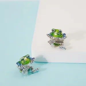 Frosch-Perlen-Set in grüner Emaille für DIY-Schmuck und Armbandherstellung