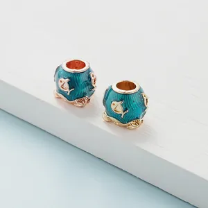 Charms de Aleación con Esmalte de Tema Oceánico de Pez y Delfín para Fabricación de Joyas Pulseras DIY Regalo para Mujer Accesorio de Cuenta Estilo Marino