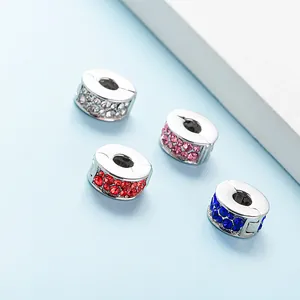 Fonkelende kristallen stopperbedels voor DIY armbanden in zilver, roze, rood en blauw