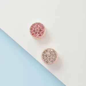 Elegant rose gold clip charms with sparkling pink and clear crystals for bracelets