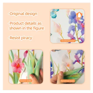 Pegatinas florales de doble cara impermeables para ventanas con diseño de rosas
