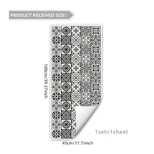 Minimalist black and white mandala geometric window film static cling 45x100cm
