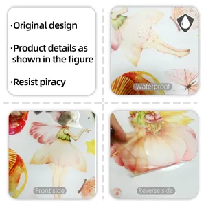 Waterproof PVC wall stickers featuring fairy and butterfly designs with adhesive backing