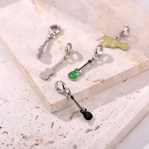 Gitarren-Anhänger in verschiedenen Farben für DIY-Armbänder und Halsketten mit Emaille-Finish