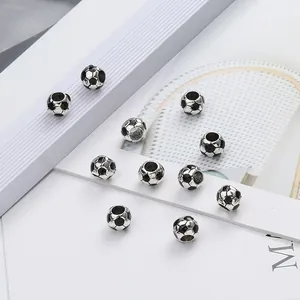 Soccer ball pattern alloy charms for DIY bracelets and necklaces jewelry making