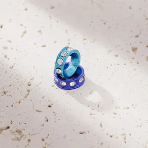 Funkelnde Strass-Abstandshalter in Blau und Cyan für DIY-Schmuckherstellung aus Metall
