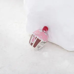 Cute Cupcake Enamel Charm Alloy Drip Oil Food Pendant For DIY Jewelry Making Bracelet Necklace Findings Accessories Gift For Women Girls