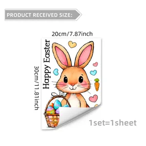 Sticker lapin de Pâques de 20x30cm pour la décoration festive de salle de bain