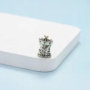 DIY Jewelry Accessory Alloy Enamel Carousel Castle Mickey Head Large Hole Beads For Bracelet Charm Making Vintage Silver Gold Plated Women Kids Jewelry Supplies