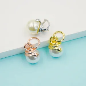 Elegant snake-wrapped pearl pendants in gold, silver, and rose gold for DIY jewelry design