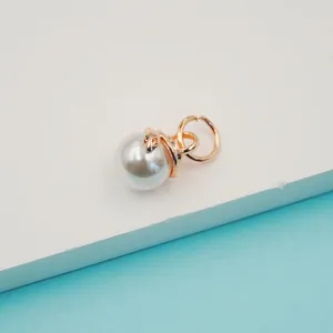Elegant rose gold snake-wrapped pearl pendant connector for jewelry DIY accessories