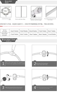 Guía de tallas de pulsera para niños con instrucciones de medida y tabla de longitudes