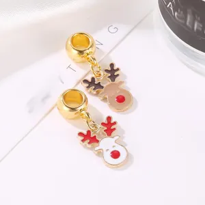 Pendentifs renne de Noël dorés en émail pour la création de bracelets et colliers DIY