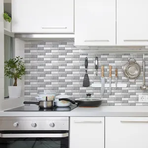 Modern grey marble mosaic tile wall sticker for kitchen backsplash renovation