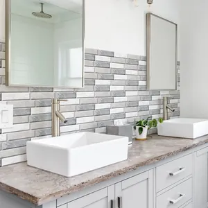 3D marble texture peel and stick tile for bathroom backsplash and kitchen renovation