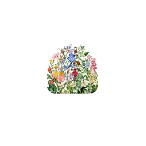Self-adhesive floral wall sticker with colorful wildflowers for bathroom decor