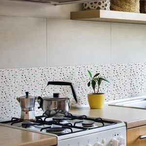 Pegatinas de azulejos de terrazo coloridos para decorar paredes de cocina