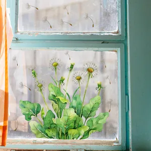 Frischer Löwenzahn Fensteraufkleber mit doppelseitigem Aquarell-Design für Glasdekor