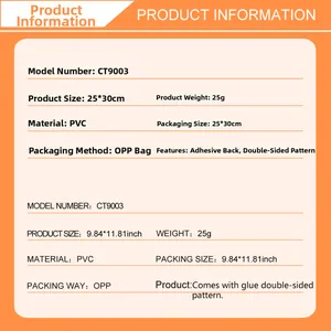 Detailed specifications chart for PVC sunflower glass sticker with double-sided printing