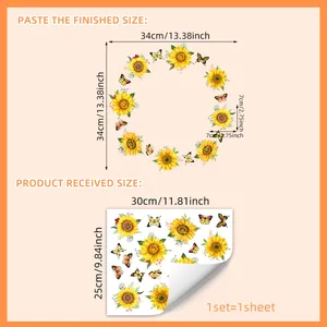 Adesivi per finestre con girasoli e farfalle con stampa fronte-retro per vetrine