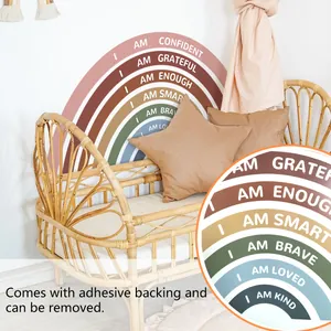 Adesivo da Parete Morandi Arcobaleno Citazioni Motivazionali Inglesi PVC Impermeabile Autoadesivo Decalcomania per Decorazione Cameretta Bambini