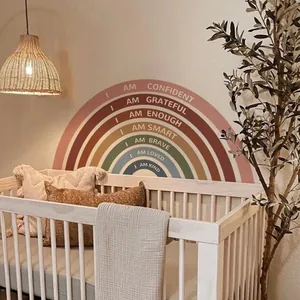 Adesivo murale arcobaleno Morandi con frasi motivazionali per camera dei bambini