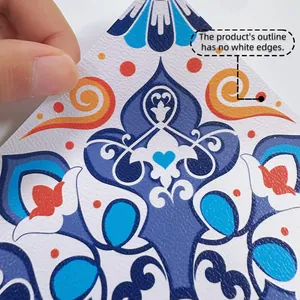 Detailed macro view showing embossed texture and seamless edges on mandala wall stickers
