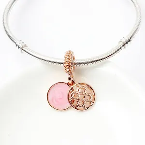 Sternenhimmel-Emaille-Anhänger aus Roségold-Legierung für Schlangenarmbänder