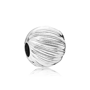 Perle Ronde en Alliage Motif de Vagues Pour DIY Bijoux Boucle de Positionnement Bloqueur Charme Argenté Accessoire Rétro