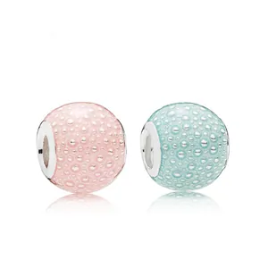 Cuentas de Agujero Grande de Aleación Redondas Textura de Erizo de Mar Dijes Esmaltados para Hacer Joyas de Pulseras DIY