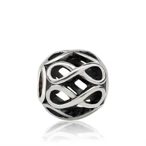 Vintage Silber Legierung Unendlichkeit Charm Perle Hohl Runde Zwischenperlen Für DIY Armband Halskette Damen Schmuck