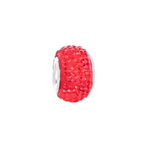 Sparkling red rhinestone resin large hole beads for DIY charm bracelet making accessories