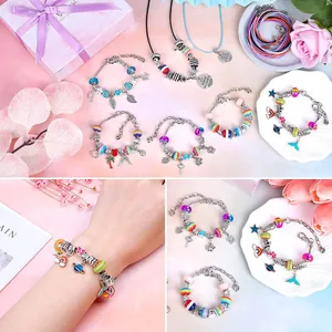 Kit de 96 piezas DIY para pulseras y collares de niñas con caja de regalo de cisne
