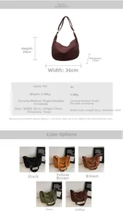 Guide des tailles et options de couleurs pour grand sac cabas en cuir PU givré
