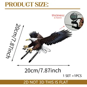 Detailed view of eagle garden stake showing 20cm size and 0.742mm thickness specification