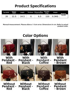 Size chart and dimensions for the vintage crocodile pattern handbag in multiple colors