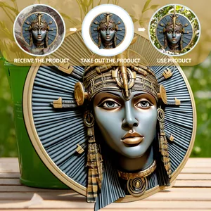 Detailed guide showing steps to unbox and display Egyptian goddess garden wall relief