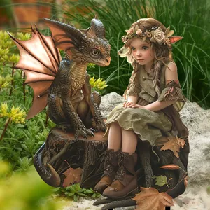 Pastoral Iron Garden Stake Metal Yard Art Decoration Mushroom House Gnome Fairy Dragon Outdoor Flower Bed Ornament Decorative Sign