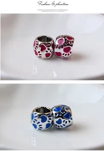 Détails de breloques en argent vintage avec empreintes de pattes pour bijoux DIY